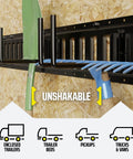 Heavy Duty E Track Tool Hanger Hooks 2 Pack 7.5 Inch Deep Universal Garage Organizer on plywood board