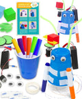 Two Pack Motorized Drawing Robots Kit For Classrooms And Home STEM Projects, Hands On Easy Setup, components and scribble bots
