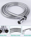Chrome 70-inch hose for Dual Shower Head System With Rainfall Top Spray And Handheld 70 Inch Flexible Hose Smooth 3 Way Diverter Easy Install Chrome Finish 2 In 1 Shower Head Combo.