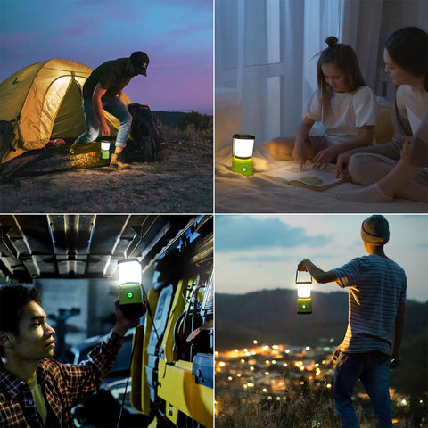 Rechargeable LED Camping Lantern With 3600mAh Power Bank, 4 Light Modes, IPX4 Waterproof, 360 Degree Beam in various settings