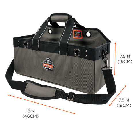 Bucket Truck Tool Bag with Tethering Attachment Points, Large Size for Aerial Work Platforms, ANSI Certified, Side View