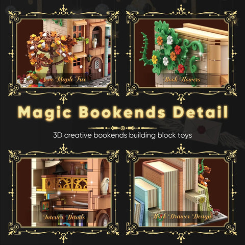 Magical House Bookend Kit With Over 1400 Building Blocks DIY Miniature House Model with detailed 3D creative design
