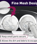 Rock Solid Stainless Steel Parts Washer Basket 3 Pack For Ultrasonic Jewelry And Machinist Parts Cleaner With Secure Lock Chain, fine mesh design for secure washing.