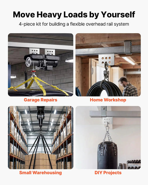 8 Wheel Trolley Rollers Assembly Bundle, 4 Pack in use for garage, workshop, warehouse, and DIY projects on strut channels.