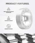 Slick Billet Aluminum Steering Wheel Adapter Hub Conversion Kit Plug And Play Six Hole To Three Bolt Polished Spacer custom fit close-up.