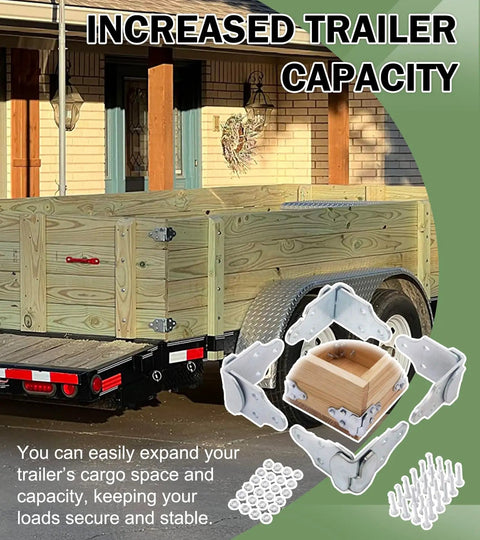 Four Sets Trailer Wood Side Brackets Latches With Screws for secure stake panels and gates on a loaded trailer