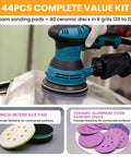 5 Inch Sander Foam Pad Set With 4 Pads And 5 Inch Ceramic Sanding Discs 80 To 1000 Grit 40 Pieces with orbital sander in use
