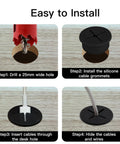 Step-by-step installation guide for 18 Pack Flexible Silicone Desk Cable Grommets With 1 Inch Hole Saw Heavy Duty Cord Hole Covers.