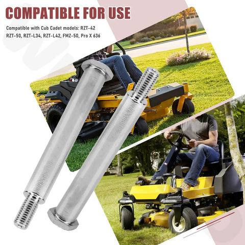2-Pack Shoulder Bolt Replacement For Cub Cadet MTD ZT And RZT Series Zero Turn Mowers 738-04182 shown with compatible mower