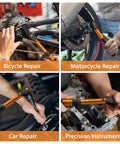 Pro Grade Quarter Inch Torque Wrench Kit With 72 Tooth Click Type 30 To 220 Inch Pound Range Dual Scale Newton Meter And Inch Pound MTB Bike Maintenance Set For Precise Smooth Adjustments On Road Mountain And Trail Bikes 33 Pieces in use for bicycle, motorcycle, and car repairs