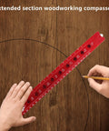 Aluminum Alloy Circular Drawing Tool With Adjustable Radius Scriber For Woodworking, Pro Grade Marking Gauge in use on wood