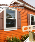 Heavy Duty 24 Piece Steel Shutter Clips For Vinyl Window Shutters Featuring Hidden Mount Hardware And No Sweat Exterior Fasteners Ensuring A Rock Solid Damage Free Installation Upgrade Now. Installed on orange house with no visible hardware.