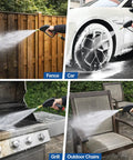 Beast Mode 5000 PSI Pressure Washer Gun With 360 Swivel Inlet Ergonomic short spray gun cleaning fence, car, grill, chairs