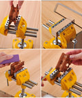 Tough As Nails Three Inch Heavy Duty Bench Vise With Rock Solid Steel Build And True Three Sixty Degree Swivel Base For Killer Multi Purpose Shop Clamping Accuracy holding various wood pieces securely during cuts.