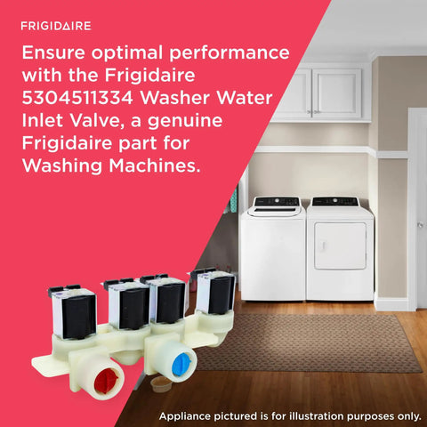 Washer Water Inlet Valve Replacement For Washing Machines, Durable And Easy To Install, Fits Frigidaire Models, 5304511334