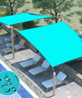 10 By 13 Foot Waterproof Sun Shade Sail Rectangle Canopy For Outdoor Patio Pergola Backyard Garden UV Block Protection Turquoise Color Built Tough Heavy Duty Polyester Tear Resistant Easy Install All Weather Use