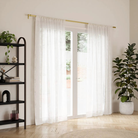 Cappa Curtain Rod With Two Matching Finials, Adjustable 66 To 120 Inches, No Fuss Setup With Brackets And Hardware, Gold Finish, Easy Install For Wide Windows And Patio Doors