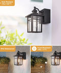 Porch Light Outdoor Dusk To Dawn With Built In GFCI Outlet 2 In 1 Wall Light IP44 Waterproof Anti Rust For House Front Door Patio Garage