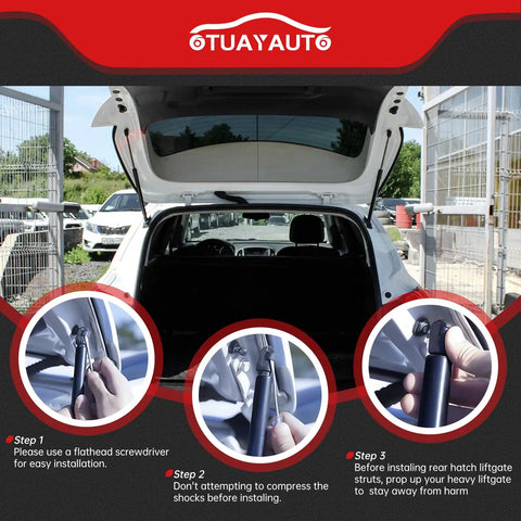 Rear Tailgate Lift Support Pair For 2011 To 2014 Sorento Liftgate Shocks Replacement, Easy Install manual steps close-up