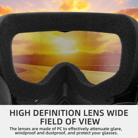 View through Pro Grade Detachable Goggles Mask For Riding And Cutting With Anti UV And Anti Dust Shield Anti Fog HD Lens