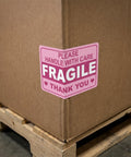 Pro Grade Fragile Shipping Stickers 3 By 2 Inch Red Copper Plate Warning Labels on pallet box