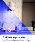 Room illuminated by Wi-Fi Smart LED Light Bulb 1100 Lumens, Full RGBW Color, showing bright and cozy lighting options.