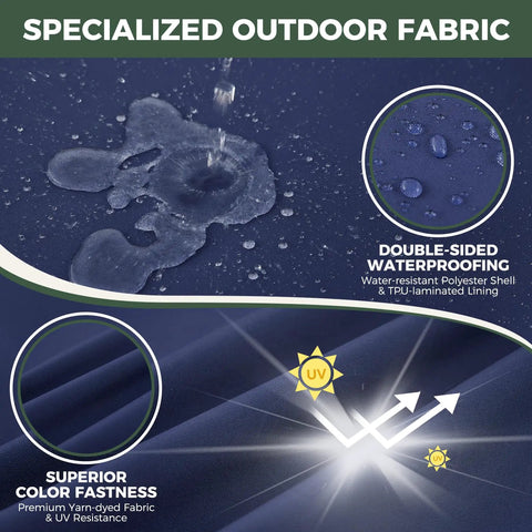 Deep Seat Outdoor Cushions Set For Patio Furniture 24 X 24 X 5.75 Inches Waterproof And Fade Resistant Navy Blue fabric features
