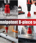 Ultra Durable 8-Piece Diamond Hole Saw Kit With Hex And SDS Adapters For Dry Or Wet Cutting Tile Granite Marble Glass Stone 1/4 To 1-3/8 Inch, drilling stone and tile