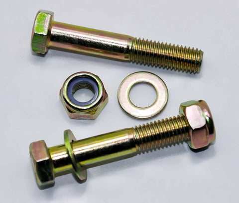 M10 x 60mm Hex Head Bolts with Nylon Lock Nuts and Flat Washers, Galvanized Alloy Steel Grade 8.8 Partial Thread 8 Piece Assortment Kit
