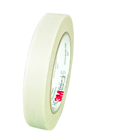 Heavy Duty Glass Cloth Electrical Tape 3/4 In X 66 Ft Premium Grade with Silicone Adhesive, White Roll, Flame Retardant