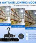3 Pack 480V LED High Bay Light UFO Industrial Shop Light 150W 120W 90W Adjustable ETL Listed 5000K IP65 Waterproof