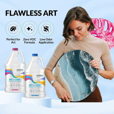 Ultra Clear Art And Craft Epoxy Resin With Scratch Proof Hardener Low Odor Formula No Fuss Pour For Diy Table Tops And River Crafts 64 Oz A B Mix Top Shelf Finish