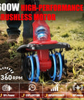 Cordless Tiller Cultivator With 360 RPM 9 Inch Wide Electric Garden Tiller And 8000mAh Battery Powered Mini Cultivator in use