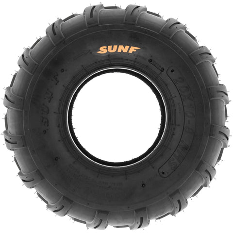 Two Pack Off Road Tires For ATVs And Lawn Mowers 20x10-8 And 20x10x8 6 Ply Directional Knobby Tread For Mud Sand Rocks All Terrain Performance Fits 8 Inch Rims Durable Tire Set - tire side view