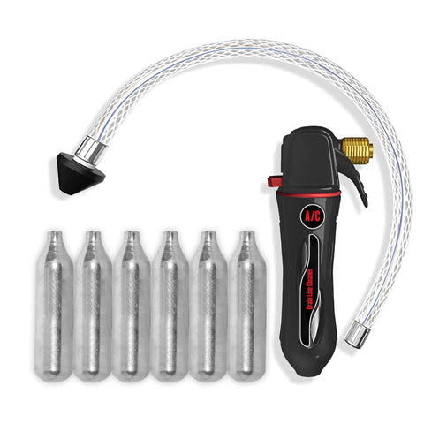 Top Shelf AC Drain Line Cleaner With Six CO2 Cartridges Lightweight heavy duty drain gun with flex tube and cartridges.