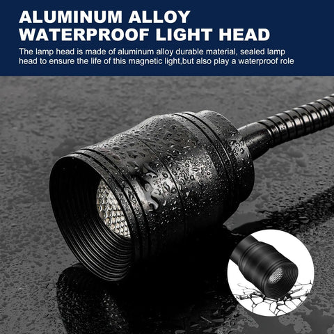 Close-up of waterproof aluminum alloy head of 7W Magnetic Base LED Work Light With Adjustable Focusing Head And Flexible Gooseneck