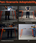 Heavy Duty Folding Welding Table With Adjustable Height And 1000 Lb Capacity Shop Grade Steel Workbench in use for professional tasks.