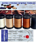 Heavy Duty Upholstery Repair Kit With Extra Strong Sewing Thread And Hand Needles Includes 5 Nylon Thread Spools 7 Styles Leather