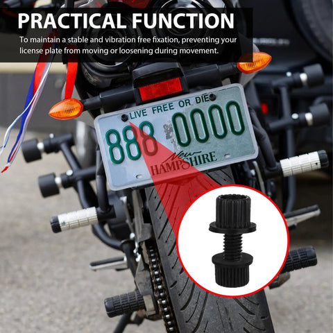 Built Tough Nylon License Plate Bolts And Screws With Nuts For Motorcycles Scooters Bikes 4 Piece Set Universal 6MM Thread fasteners on motorcycle.