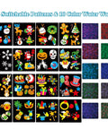 16 All Seasons Slides and 10 Color Waves for 2 In 1 Outdoor Holiday Projector Light, showing various holiday-themed patterns.