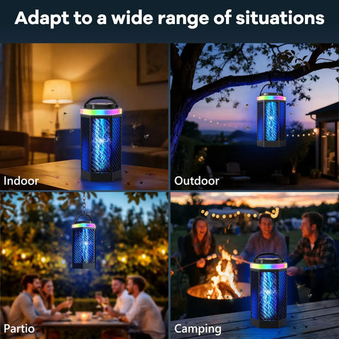 Rechargeable Bug Zapper For Indoor And Outdoor Use, 8000mAh Battery, USB Charging, LED Night Light, Mosquito Killer