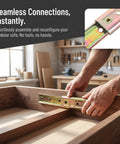 Person assembling Easy Snap Together Sofa Connector Brackets For Sectional Couches 2 Pack Interlocking Fasteners