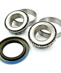 All In One Caster Fork Bearing And Seal Rebuild Kit with two cup and cone bearings and upgraded lower seals visible close-up