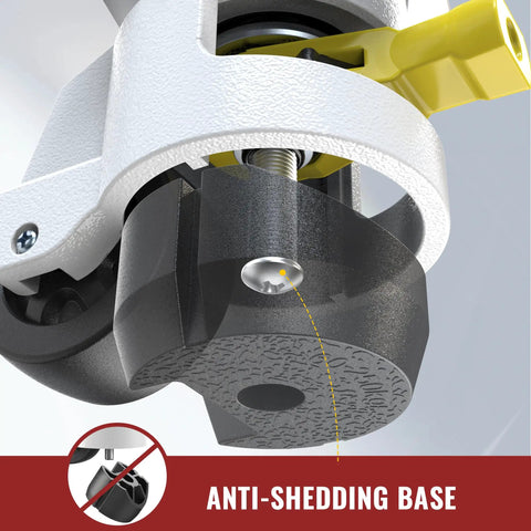 Heavy Duty Retractable Leveling Casters With Smooth Ratchet Handle Adjustment Rock Solid Industrial Build Supports Up To 551 Lbs Anti-shedding base detail.