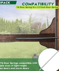V6 Door Spring For Screen Door Sixteen Inches Long Half Inch Wire Diameter Galvanized Steel Closure Spring installed on a screen door