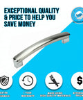 WB15X10278 Microwave Oven Door Handle Replacement For GE Microwave Ultra Durable Premium Quality Easy Install shown in stainless steel.