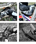 Universal Seven Eighths Inch CNC Motorcycle Handlebar And Handguards Kit For CRF YZF KXF KLX RMZ DRZ Pit Bikes And ATVs Green in action