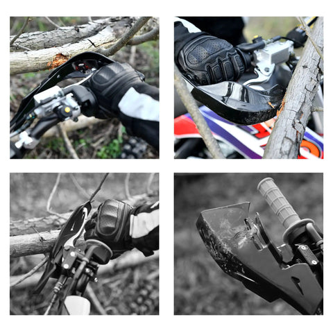 Universal Seven Eighths Inch CNC Motorcycle Handlebar And Handguards Kit For CRF YZF KXF KLX RMZ DRZ Pit Bikes And ATVs Green in action