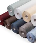 Peel And Stick Wallpaper 3D Textured Contact Paper Self Adhesive Aluminum Foil Backing in various colors on rolls.