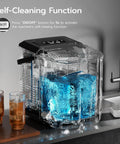 Countertop Bullet Ice Maker Delivers 26 Lbs Per Day Of Bullet Ice In 6 Minutes With Small And Large Ice Sizes, self-cleaning